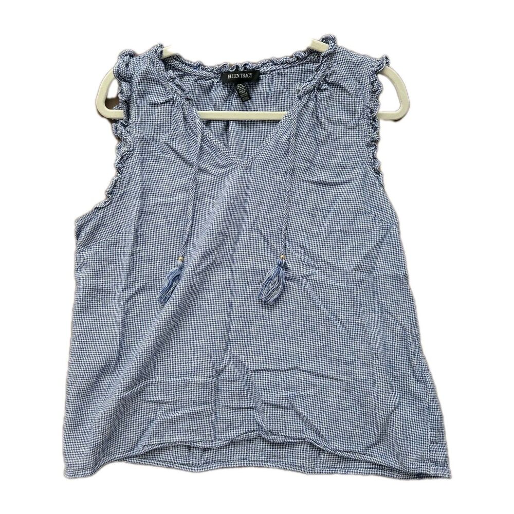 Ellen Tracy Sleeveless Top Blouse Womens XL Plus Size Casual Designer Shirt - Picture 1 of 8